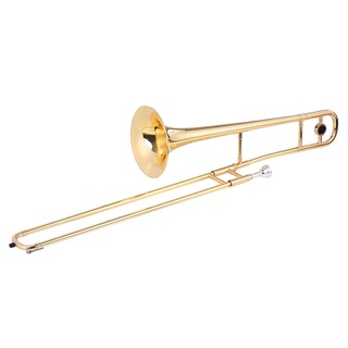 RC Alto Trombone Brass Gold Lacquer Bb Tone B flat Wind Instrument with Cupronickel Mouthpiece Cleaning Stick Case