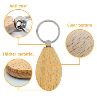 18PCS Blank Wooden Keychain DIY Wood Keychains Key Tags Gifts Key Ring DIY Key Decoration Supplies #1