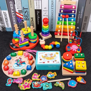 🔥Hot sale 🔥Montessori Best selling baby toys, children's toys, early education toys, learning toys, musical instruments, strings, beads, twisted worms, rainbow tower fishing, early education, educational toys, wooden toys.