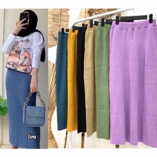 HITAM Premium Knit Skirt/ Tajut Span Skirt/Knit Span Skirt/Hits Knit Span Skirt/Black Knit Span Skirt
