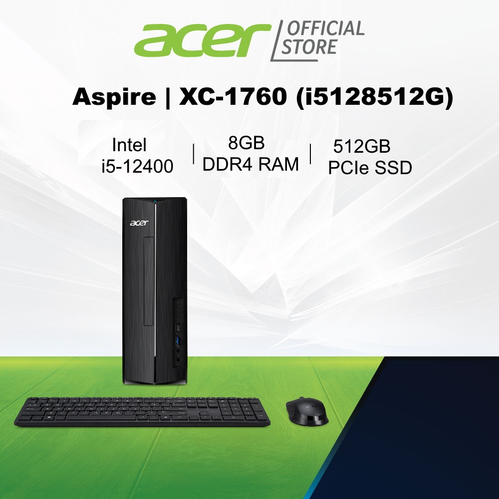 Acer Aspire XC1760 (i5128512G) Desktop with 12th Gen Intel Core
