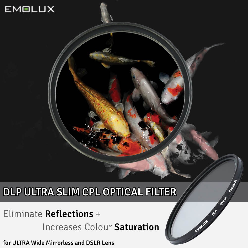 Emolux Digital ULTRA Slim Circular Polarizer (CPL) Camera Filter for