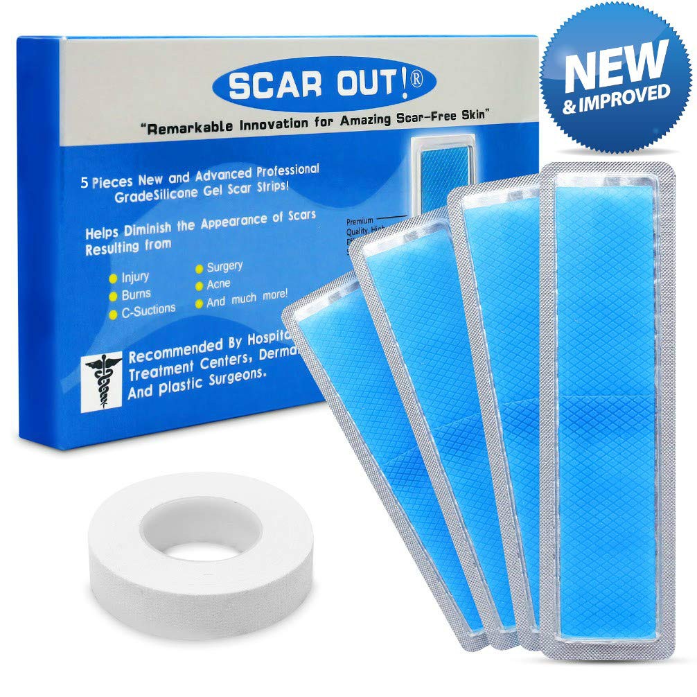 Scarout Silicone Scar Sheets For Scar Removal 2 Month Supply