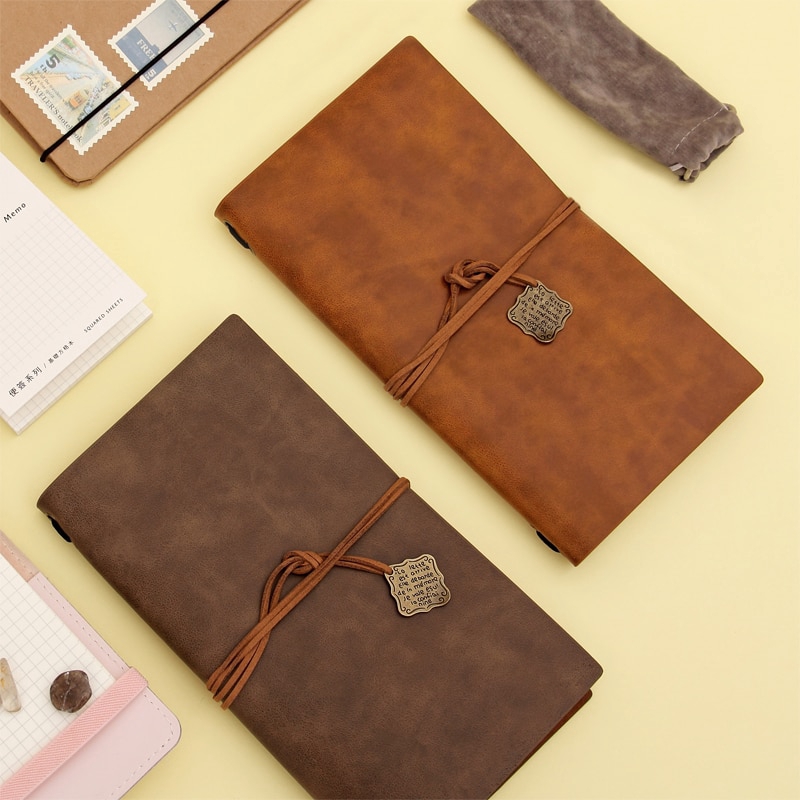New Classic Japanese High Quality Leather Cover notebook 22x12cm