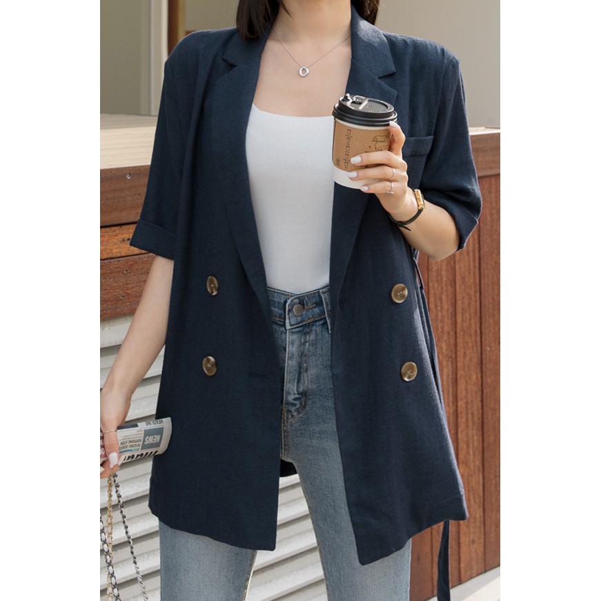 womens short linen jacket