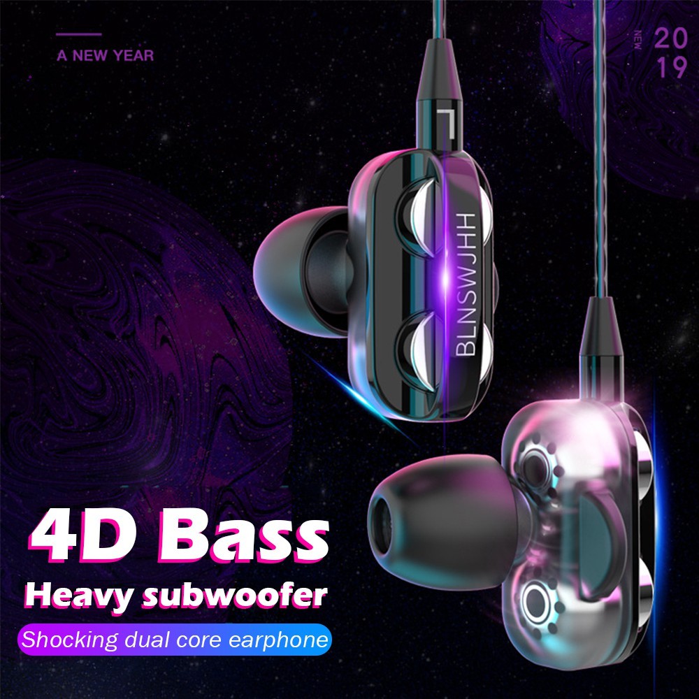 headset 4d bass double speaker stereo 3.5 mm wired headphone