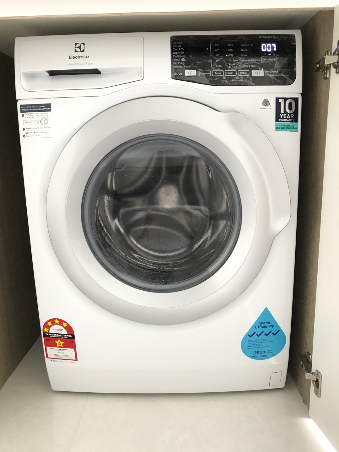 ELECTROLUX 7.5/8/9KG FRONT LOAD WASHING MACHINE [EWF7525EQWA