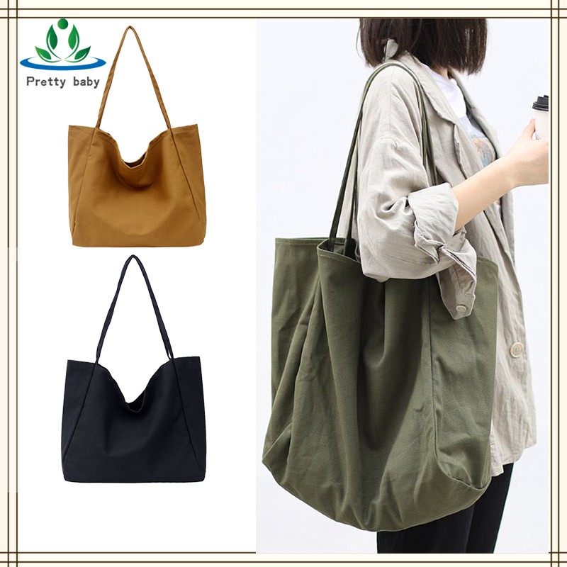 Popular in 2020 korean style Tote Canvas Shoulder Bag Cotton Fabric Bag ...