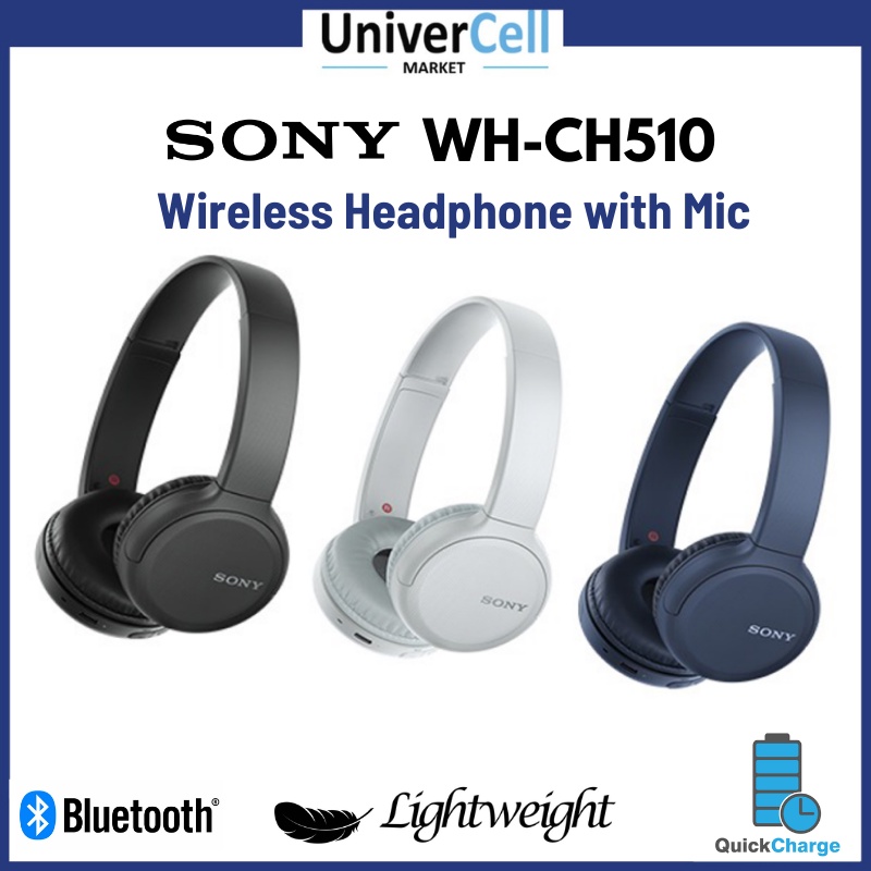 Sony WHCH510 Bluetooth Wireless On Ear Headphones with Mic 35 Hours