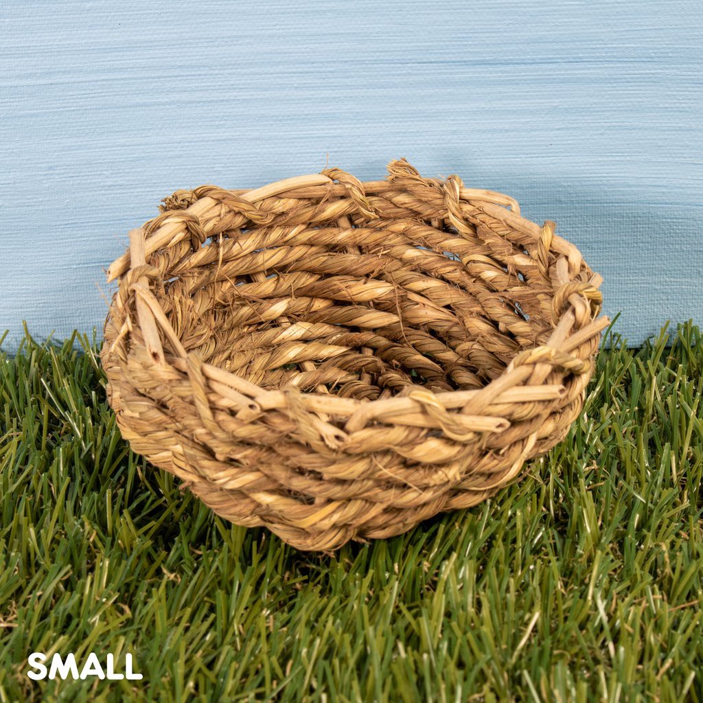 Vine & Seagrass Bowl Natural Woven Grass Pet Rabbit Guinea Pig Toy Accessory 