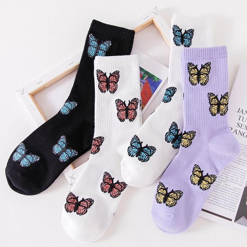 Fashion Women's Socks Cotton Butterfly Socks / Casual Tide Harajuku ...