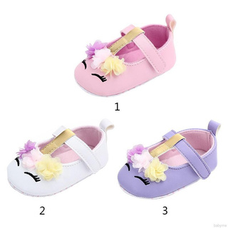 Baby Girls Toddler Infant First Walkers Non-Slip Floral PU Princess Shoes #2