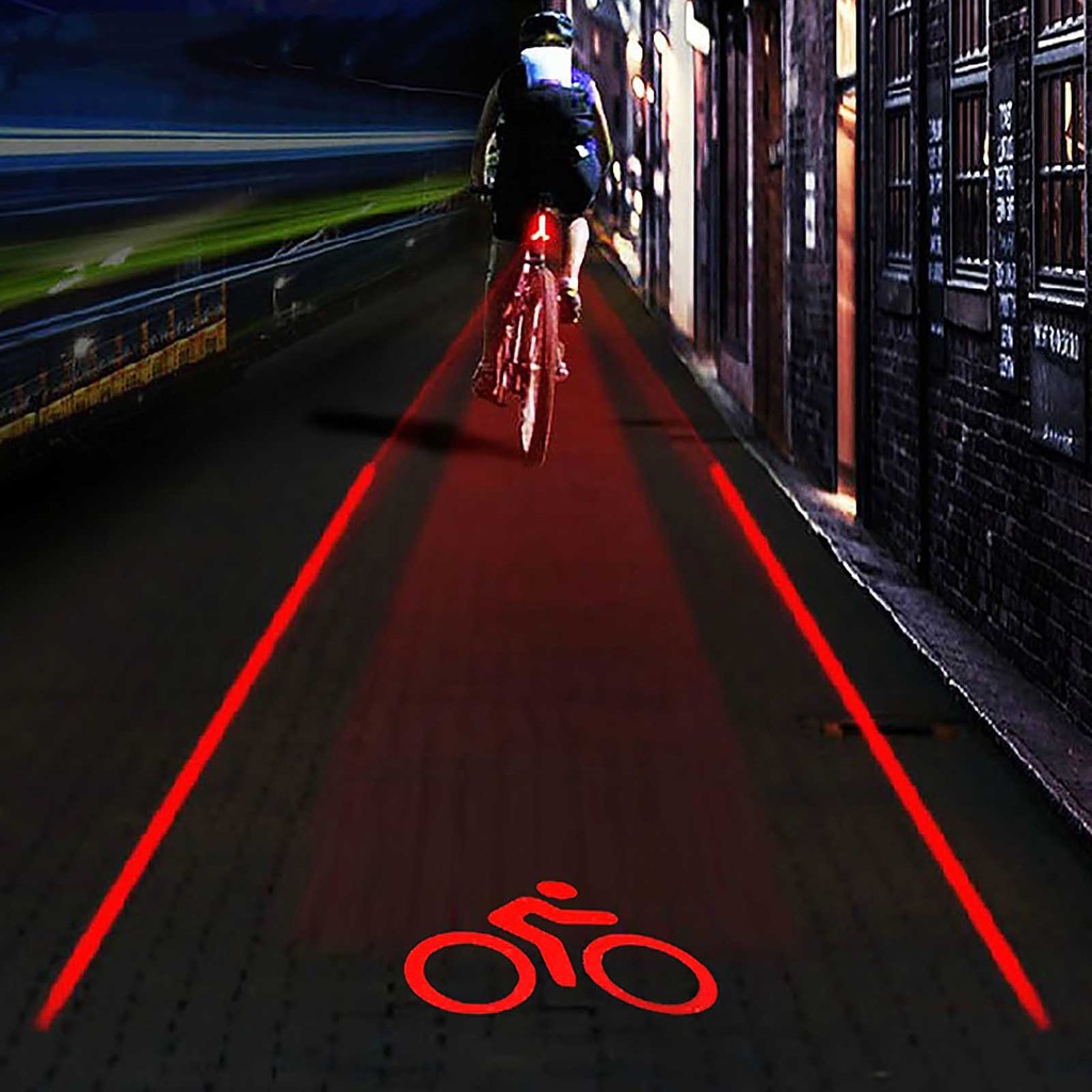 LED 2 Laser Cycling Bike Lights 