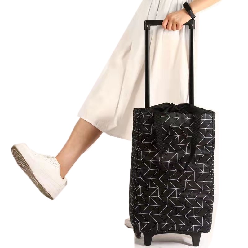 YOULITE Shopping Trolley Bag With Wheels Foldable Supermarket Grocery Shopping Trolley Cart