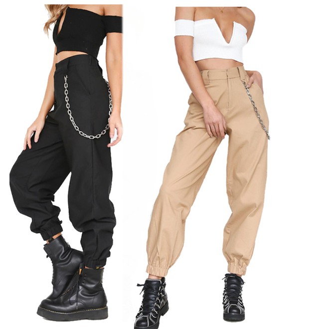 high waisted jogger trousers