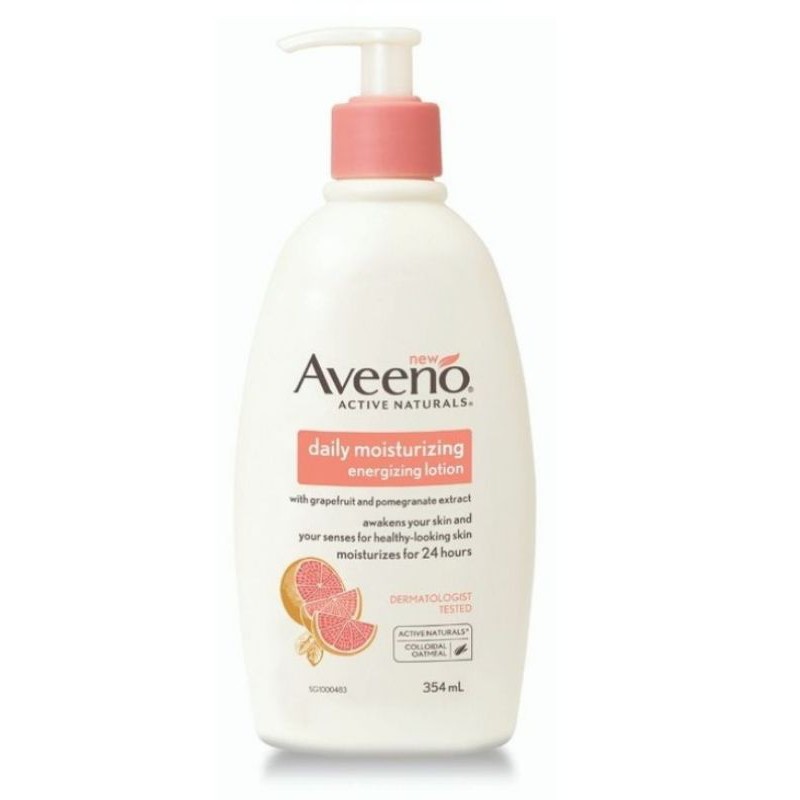 Aveeno Daily Moisturizing Energising Lotion With Grapefruit & Pomergranate Extract 354ml (Exp