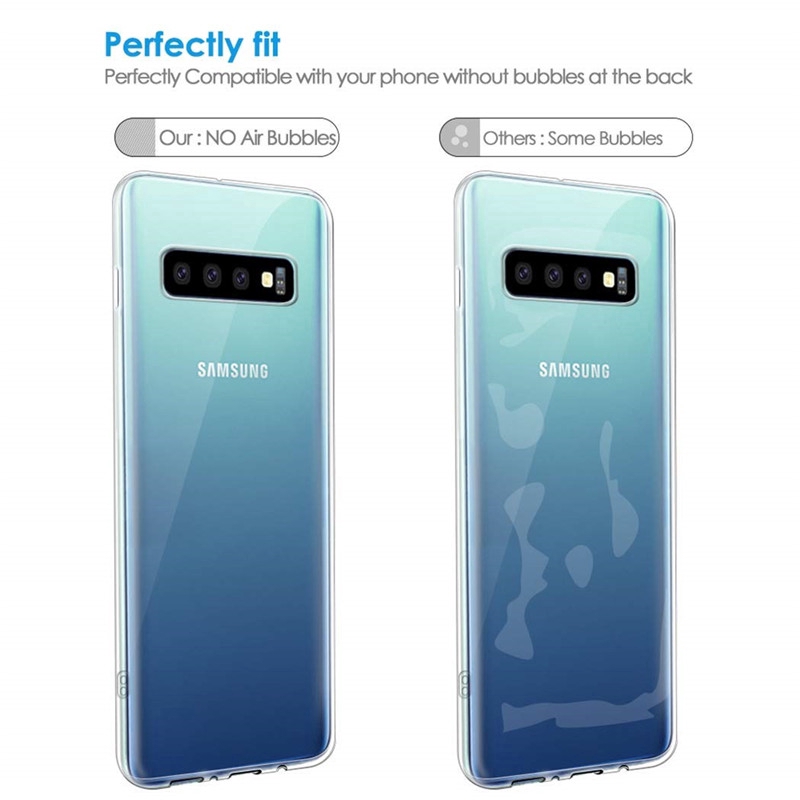 Samsung Galaxy S10 S9 S20 S8 Plus S6 S7 edge Note 8 9 Soft TPU Clear Crystal Silicone Slim Ultra Thin Transparent Case Cover