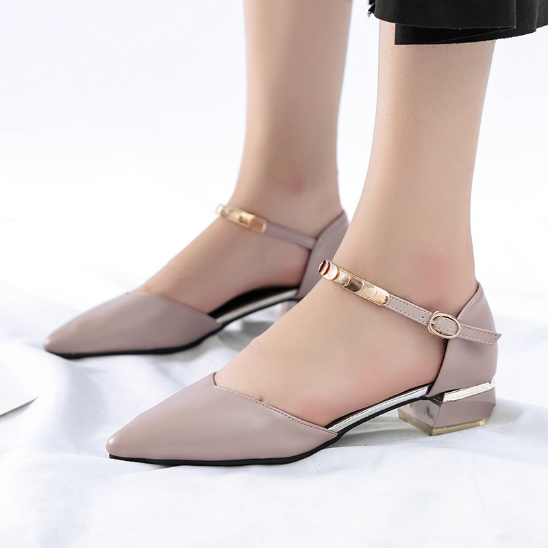 pointed strappy flats