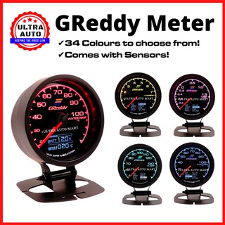 [Shop Malaysia] 【greddy meter】【34 colours】【60mm】 oem digital meter gauge (water oil temp rpm vacuum boost turbo temperature pressure)
