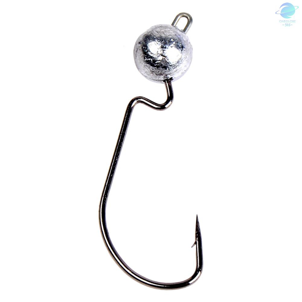O G 10pcs Fishing Hooks Jig Head Worm Hooks Crank Fishing Hooks Fishhook For Bass Trout Salmon Shopee Singapore