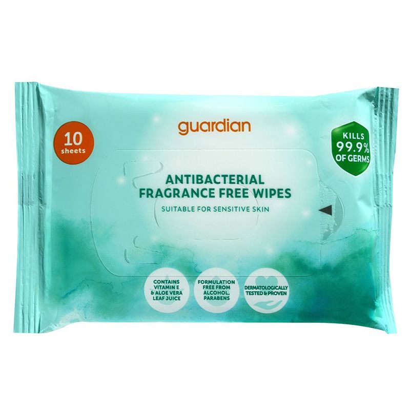 Guardian Antibacterial Wipes Fragrance Free 10S Shopee Singapore
