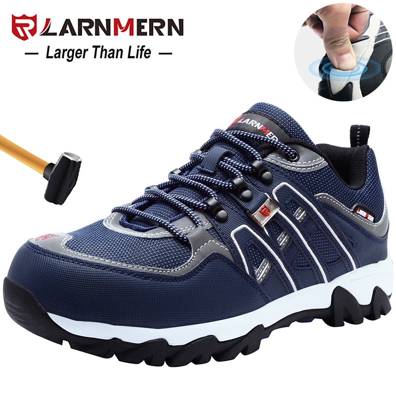 LARNMERN Men Steel Toe Safety Shoes SRC Non-slip Working Security