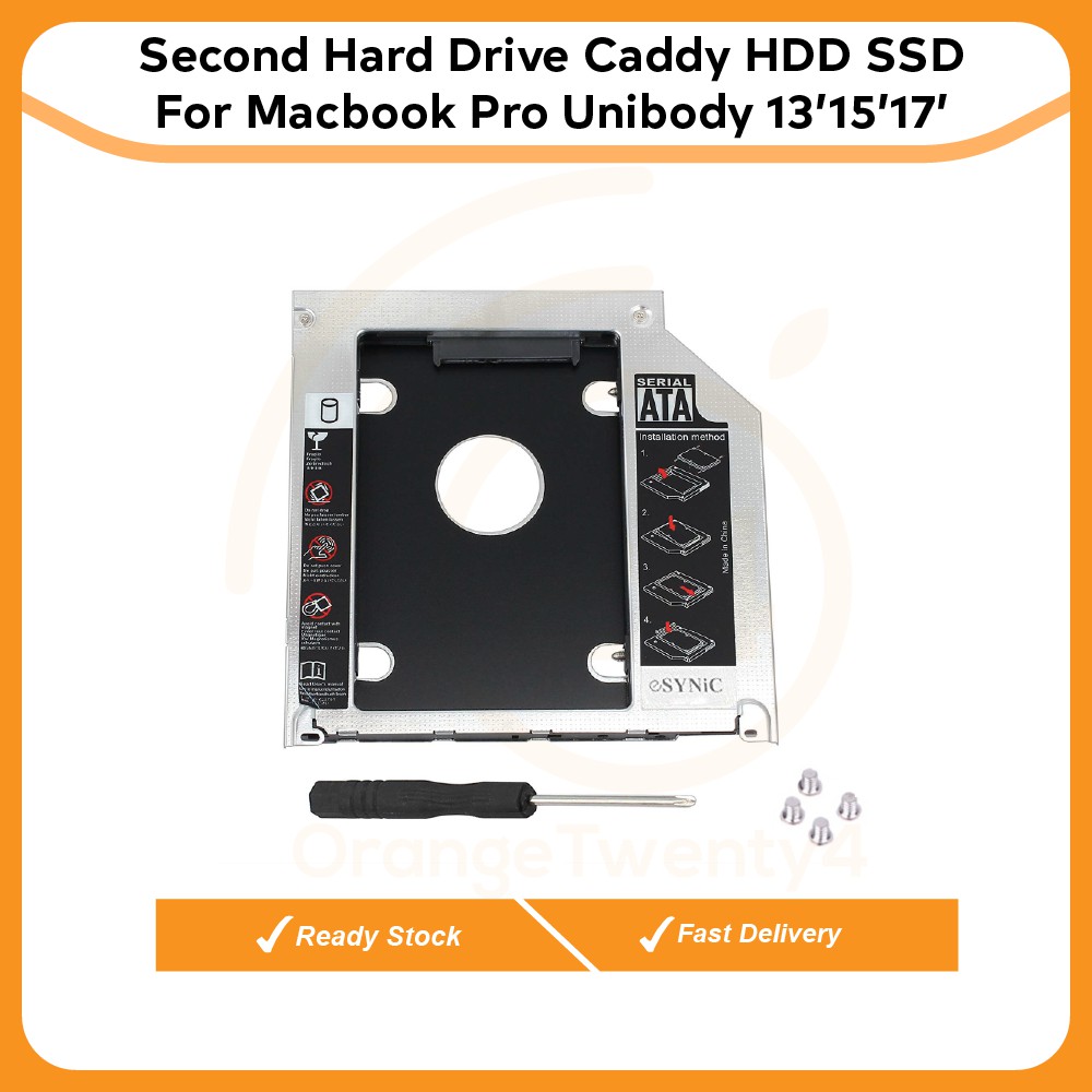 Ready Stock 9 5mm Second Hard Drive Caddy Hdd Ssd For Macbook Pro Unibody 13 15 17 Shopee Singapore