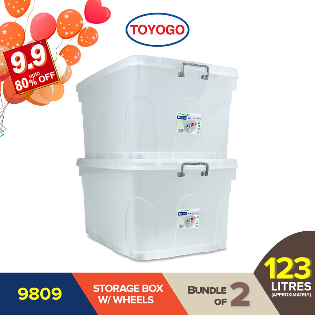 Toyogo Storage Box With Wheels (Bundle of 2) (9809) Shopee Singapore