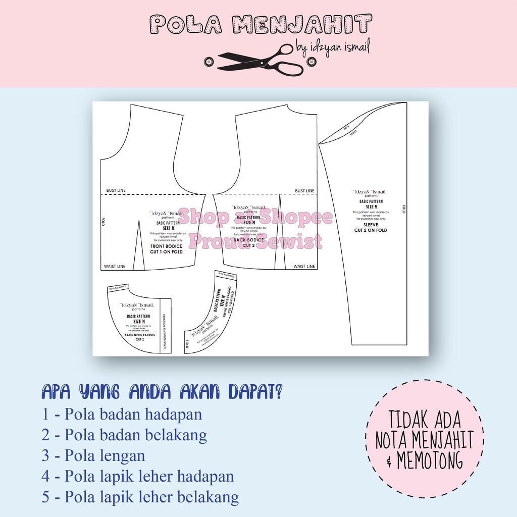 Pola Lengan Puff Pola Lengan Saloma Pola Lengan Kedut Pola Lengan Sahaja Shopee Malaysia