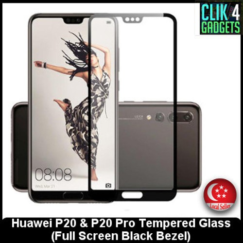 Tempered Glass Huawei P20 P20 Pro Black Bezel Full Screen Shopee Singapore