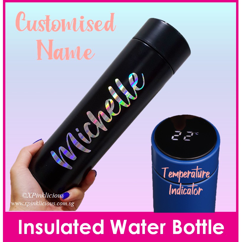 Personalised Name Temperature Indicator Water Tumbler / Insulated Water ...