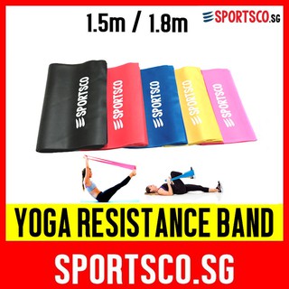 🇸🇬 SPORTSCO 1.5m / 1.8m Exercise Resistance Band - Stretch Elastic Band for Yoga Pilates Fitness Workout