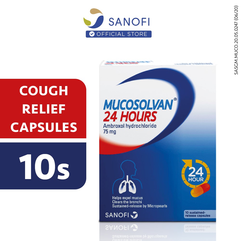 MUCOSOLVAN 24 HOURS Cough Relief Capsule 75mg x 10S | Shopee Singapore