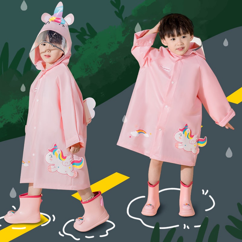 Umbrella For Kids Unicorn Rain Gear Set For Girls (Ages 5-10