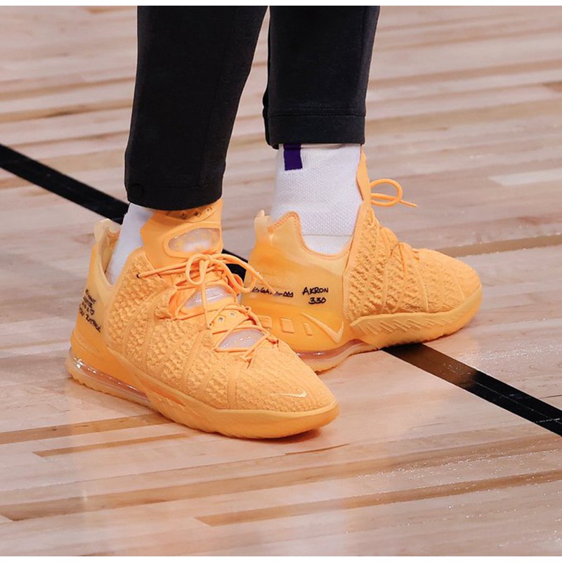orange lebron 18
