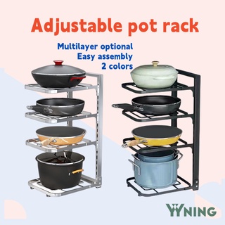 YYNING Adjustable Pot Rack Organizer Pot Pan Organiser Stainless Steel Rack Pot Holder Under Sink Organiser Kitchen Rack