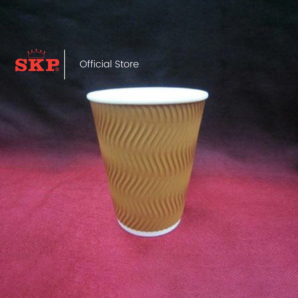 SKP 12oz (390 ml) Brown Paper Cup With Ripple Wrap | Shopee Singapore