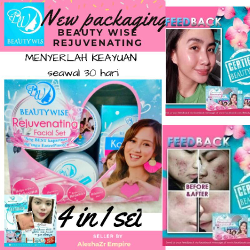 Original Hqbeauty Wise New Pack Set Loose 4in1 Reju Tomato Sabun Krim Toner Brilliant Shopee Singapore