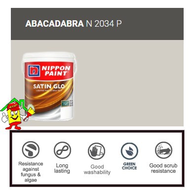 N 2034p Abacadabra 1l Easywash Satin Glo Nippon Interior Wall Ceiling Shopee Singapore