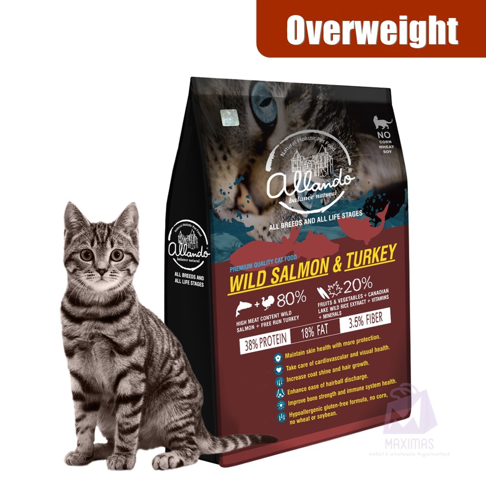 FREE 400g 6.8kg Allando Wild Salmon & Turkey Cat Food For Overweight