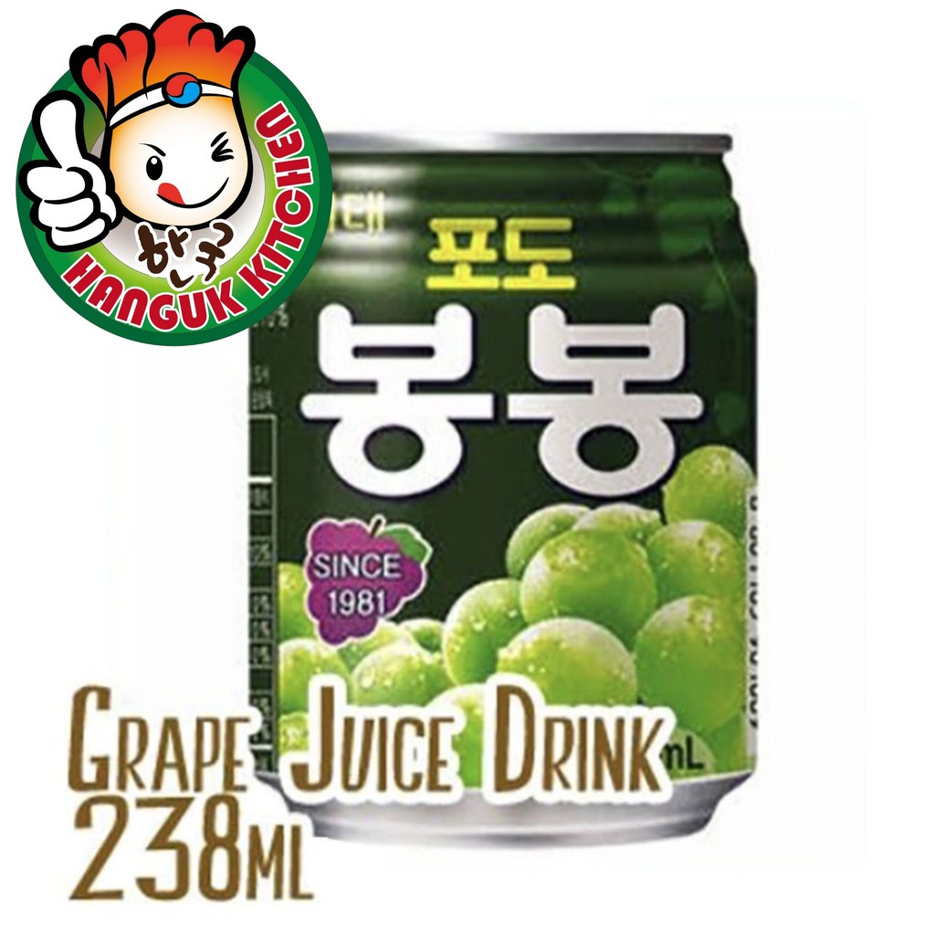 Haitai Grape Juice Drink Popular Korean Beverage 238ml (12 cans / 1