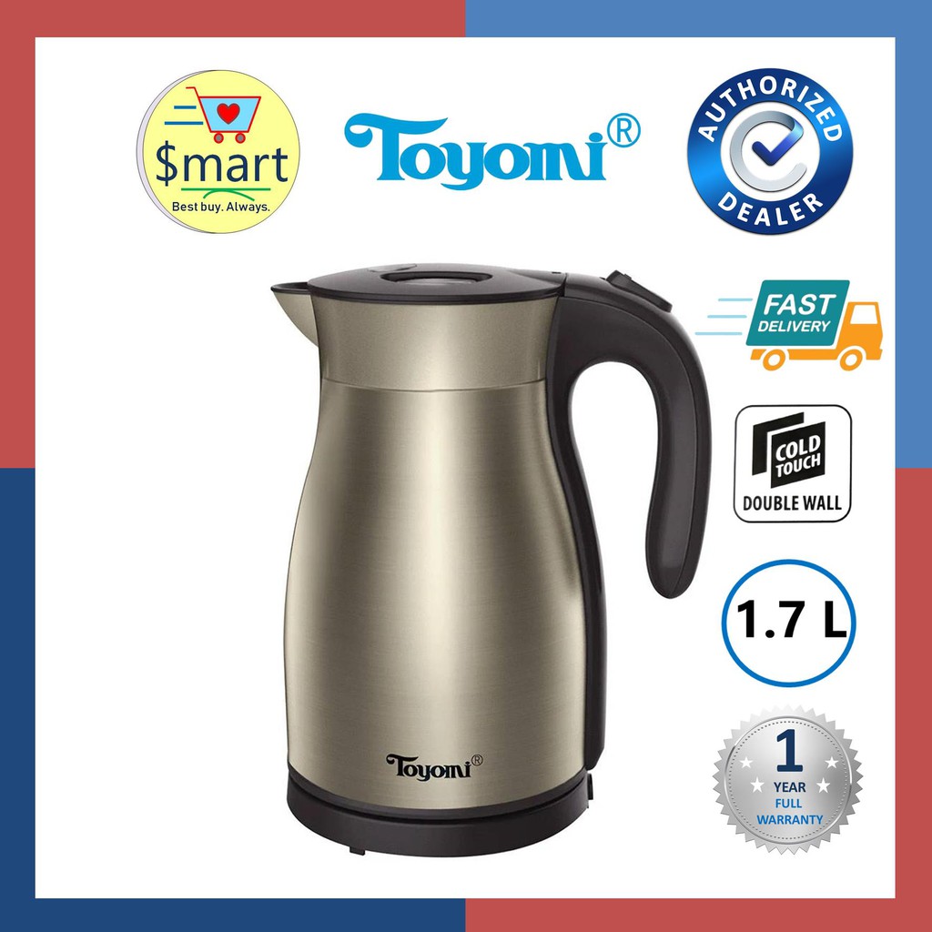 Toyomi 1.7L Electric Cordless Thermo Jug Kettle [WK 1789] Shopee