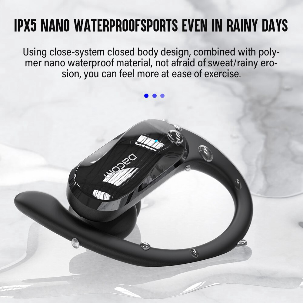 DACOM L19 tws touch wireless earbuds IPX5 waterproof sports bass bluetooth headset with ear hook