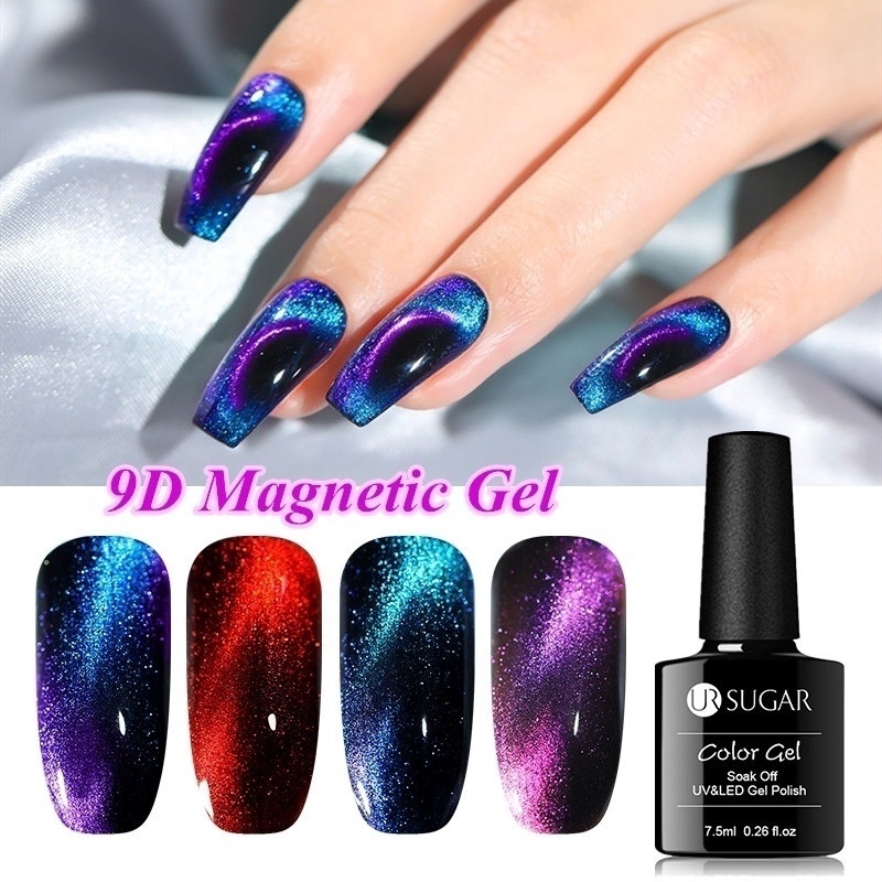 Ur Sugar Shining 9d Chameleon Magnetic Cat Eye Nail Gel Polish Super Shiny Nail Uv Gel Art Varnish Purple Blue Soak Off Uv Gel Black Gel Needed Shopee Singapore