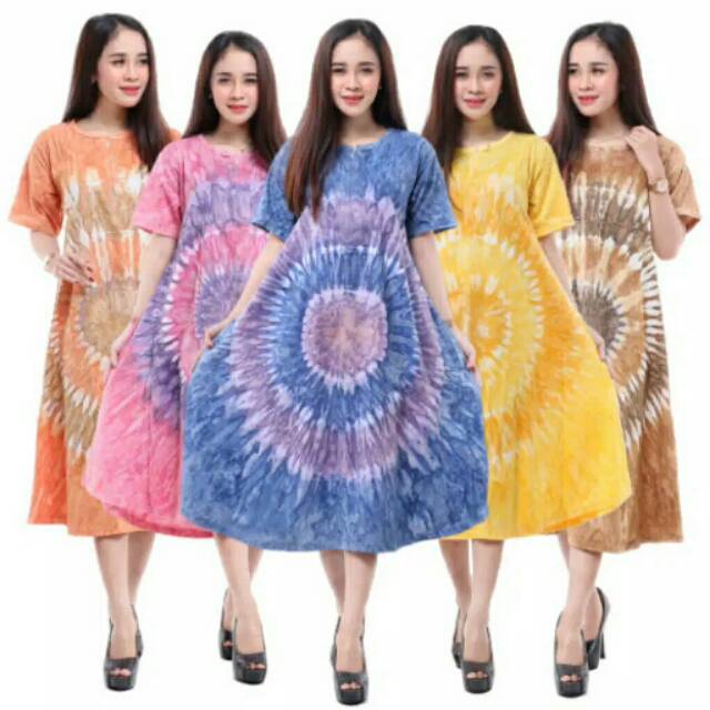 Daster Kencana Ungu Batik - Abstract Motif - Button Neck ...