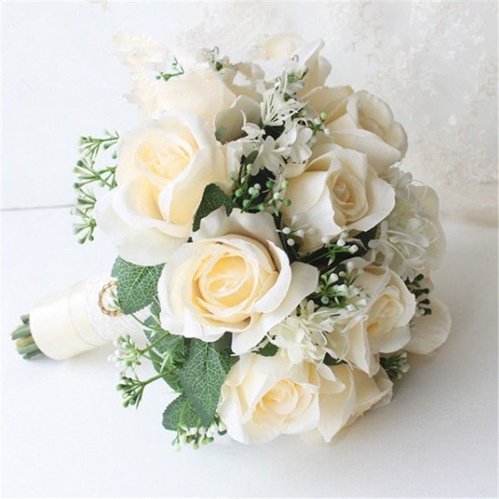 Korean Style Bridal Hand Bouquet Wedding Photography Simulation Pure  Champagne Hansen Bride Flower | Shopee Singapore
