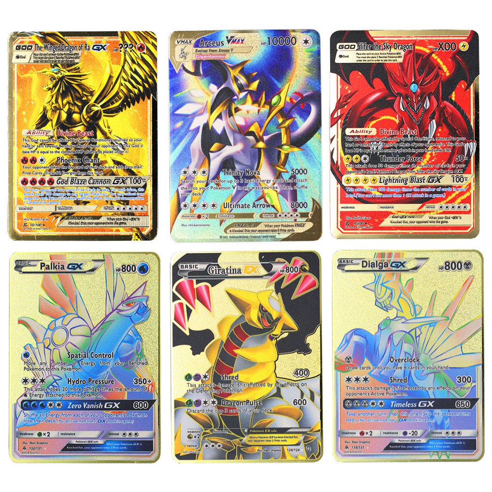 direct sales】Pokemon Metal Cards English 10000HP Arceus Vmax YU GI OH  Pikachu Charizard Golden Iron Card Kids Collection Birthday Gift Shiny DHBZ  | Shopee Singapore