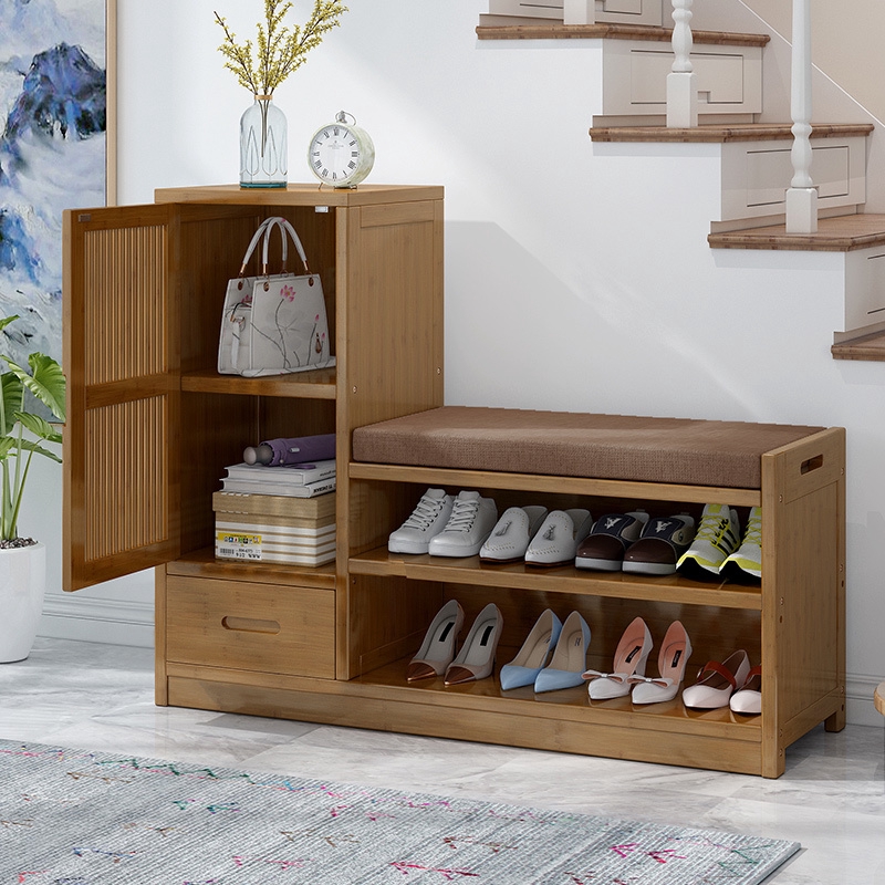 Shoe cabinet shoes rack storage wood simple entry shoe bench shoe ...