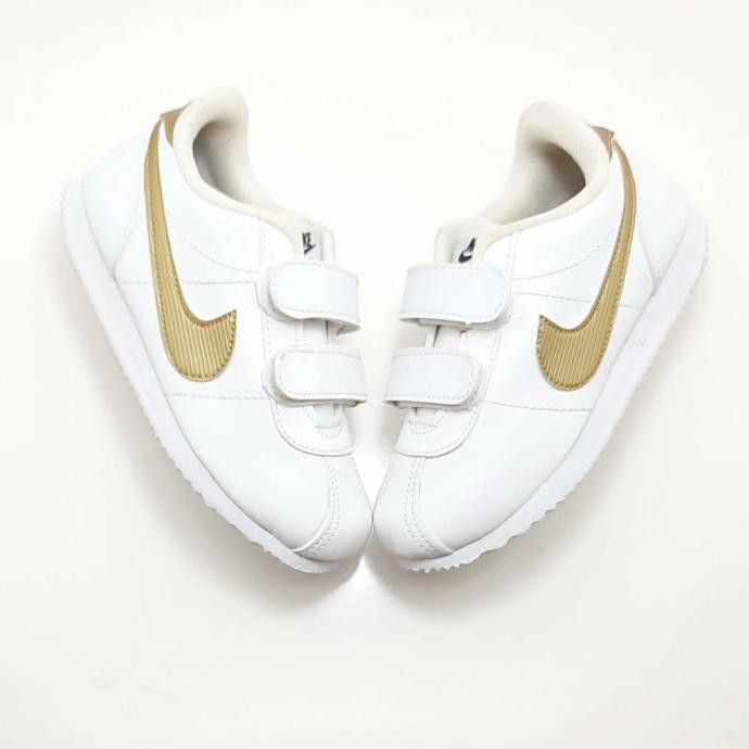nike cortez white and gold