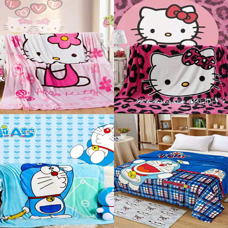 Kids Girls Doraemon Boys INNOLITES Cartoon Blanket Throw Hello Kitty Printing Cover Flannel Super Soft Plush Sherpa Beach Blanket for Adults 